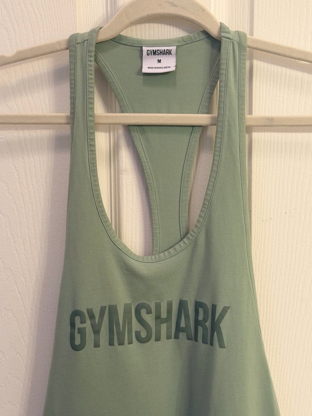 Gymshark Sage Green Racerback Logo Tank